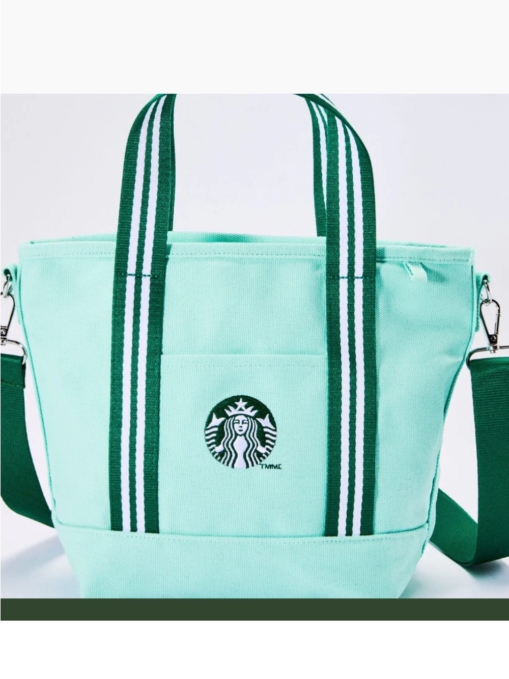 Starbucks Road Trip Collection Limited Edition Petite Canvas Tote Teal NEW